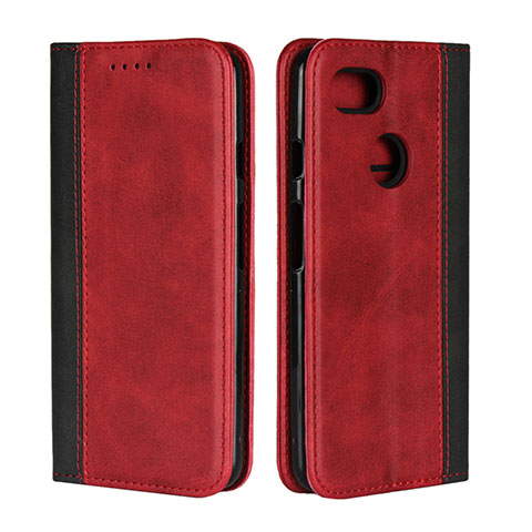 Custodia Portafoglio In Pelle Cover con Supporto L01 per Google Pixel 3 XL Rosso