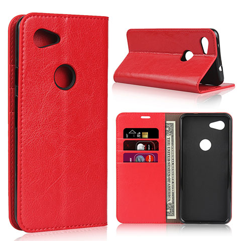 Custodia Portafoglio In Pelle Cover con Supporto L01 per Google Pixel 3a XL Rosso