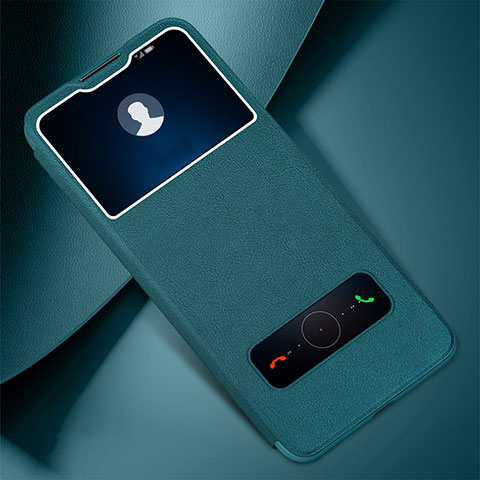 Custodia Portafoglio In Pelle Cover con Supporto L01 per Huawei Enjoy 10 Plus Verde