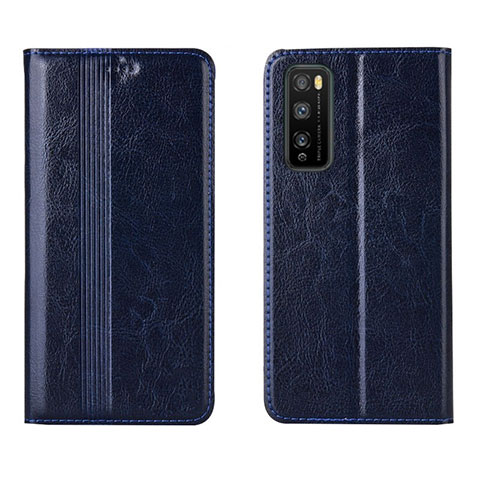 Custodia Portafoglio In Pelle Cover con Supporto L01 per Huawei Enjoy 20 Pro 5G Blu