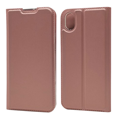 Custodia Portafoglio In Pelle Cover con Supporto L01 per Huawei Enjoy 8S Oro Rosa