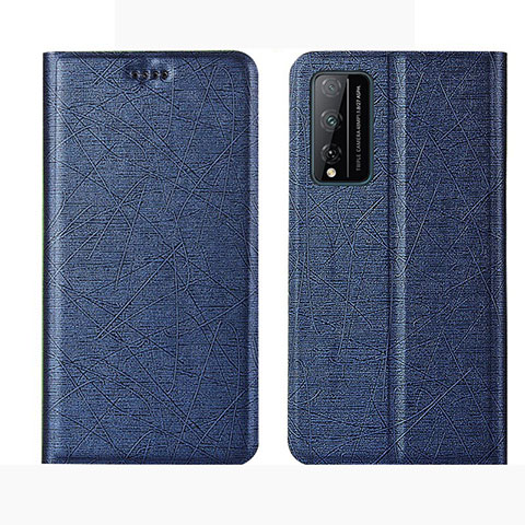 Custodia Portafoglio In Pelle Cover con Supporto L01 per Huawei Honor Play4T Pro Blu