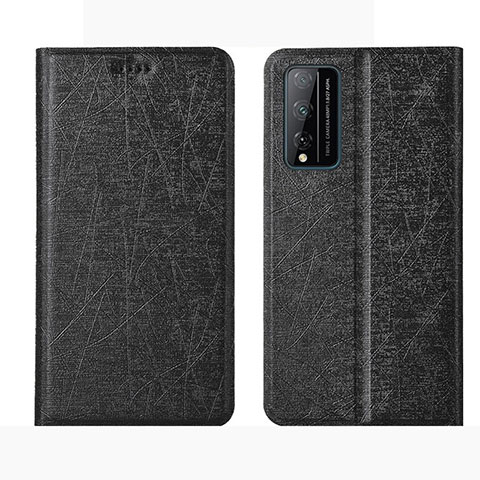 Custodia Portafoglio In Pelle Cover con Supporto L01 per Huawei Honor Play4T Pro Nero