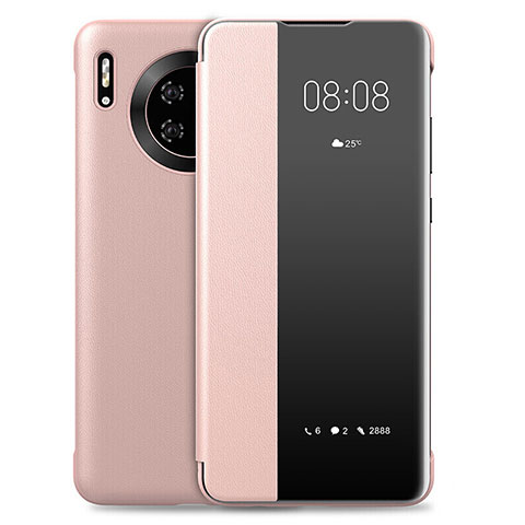 Custodia Portafoglio In Pelle Cover con Supporto L01 per Huawei Mate 30 Pro Oro Rosa