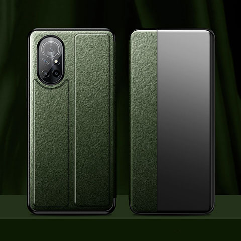 Custodia Portafoglio In Pelle Cover con Supporto L01 per Huawei Nova 8 5G Verde
