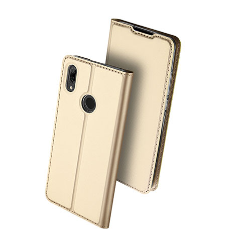 Custodia Portafoglio In Pelle Cover con Supporto L01 per Huawei P Smart (2019) Oro
