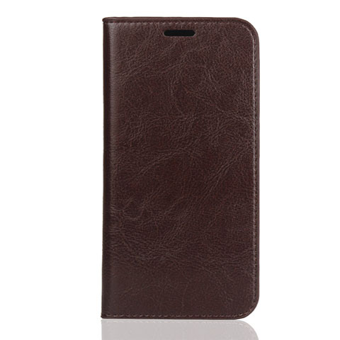 Custodia Portafoglio In Pelle Cover con Supporto L01 per Huawei Y5 (2019) Marrone