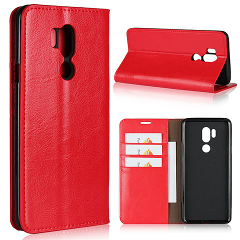 Custodia Portafoglio In Pelle Cover con Supporto L01 per LG G7 Rosso