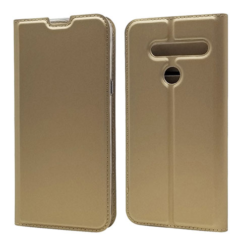 Custodia Portafoglio In Pelle Cover con Supporto L01 per LG G8 ThinQ Oro