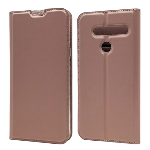 Custodia Portafoglio In Pelle Cover con Supporto L01 per LG G8 ThinQ Oro Rosa