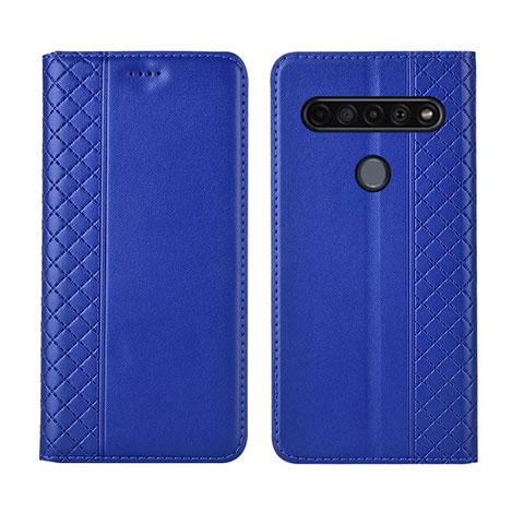 Custodia Portafoglio In Pelle Cover con Supporto L01 per LG K51S Blu