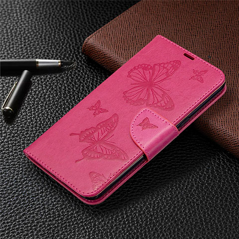 Custodia Portafoglio In Pelle Cover con Supporto L01 per LG K61 Rosa Caldo