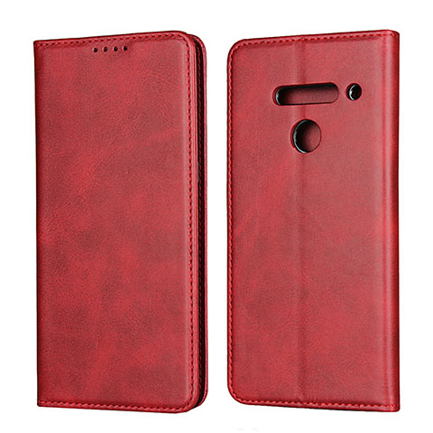 Custodia Portafoglio In Pelle Cover con Supporto L01 per LG V50 ThinQ 5G Rosso