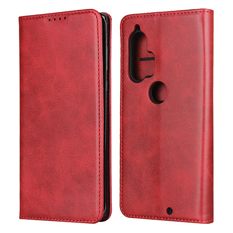 Custodia Portafoglio In Pelle Cover con Supporto L01 per Motorola Moto Edge Plus Rosso