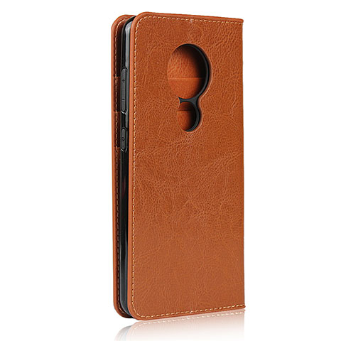 Custodia Portafoglio In Pelle Cover con Supporto L01 per Nokia 7.2 Arancione