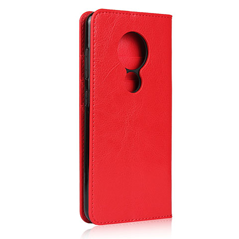 Custodia Portafoglio In Pelle Cover con Supporto L01 per Nokia 7.2 Rosso