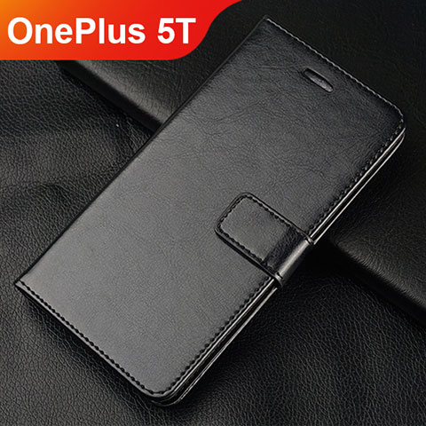 Custodia Portafoglio In Pelle Cover con Supporto L01 per OnePlus 5T A5010 Nero