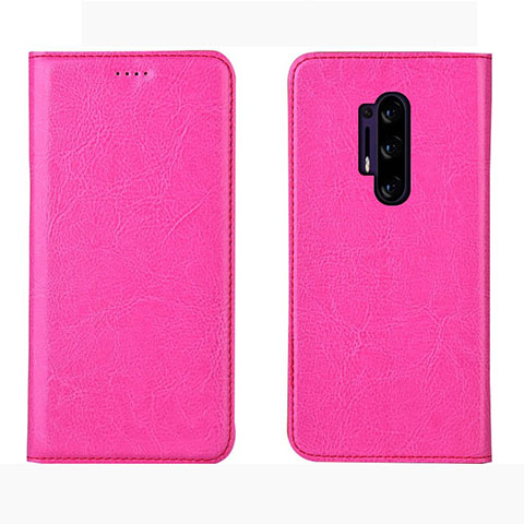 Custodia Portafoglio In Pelle Cover con Supporto L01 per OnePlus 8 Pro Rosa Caldo