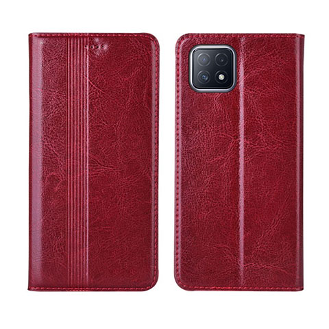 Custodia Portafoglio In Pelle Cover con Supporto L01 per Oppo A53 5G Rosso Rosa