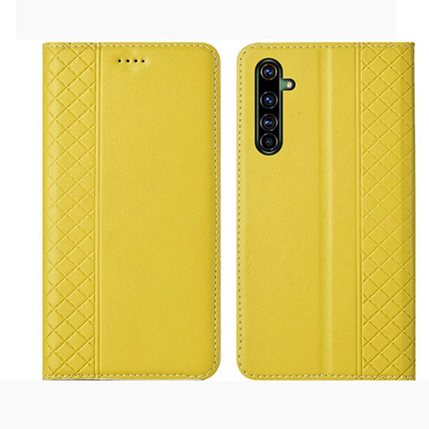 Custodia Portafoglio In Pelle Cover con Supporto L01 per Realme X50 Pro 5G Giallo