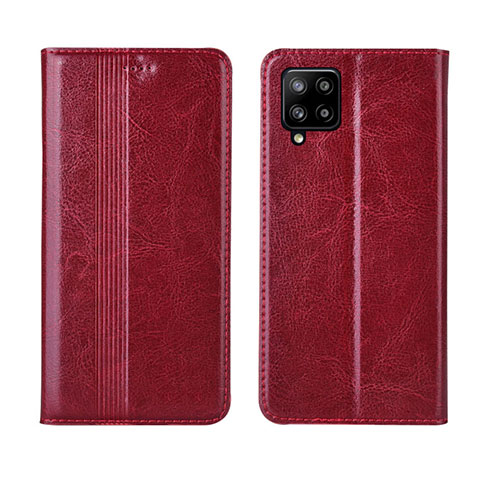 Custodia Portafoglio In Pelle Cover con Supporto L01 per Samsung Galaxy A42 5G Rosso Rosa