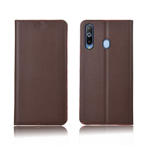 Custodia Portafoglio In Pelle Cover con Supporto L01 per Samsung Galaxy A8s SM-G8870 Marrone