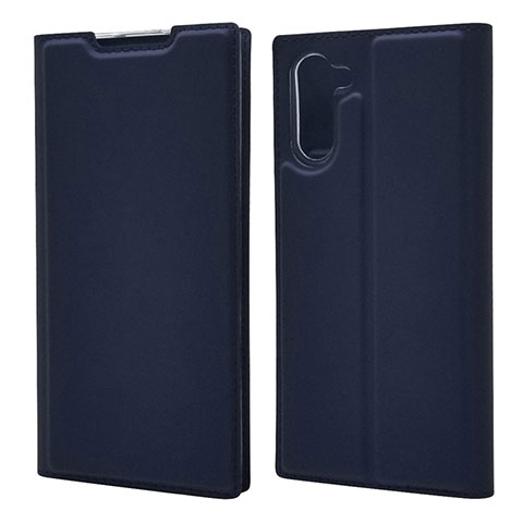 Custodia Portafoglio In Pelle Cover con Supporto L01 per Samsung Galaxy Note 10 5G Blu