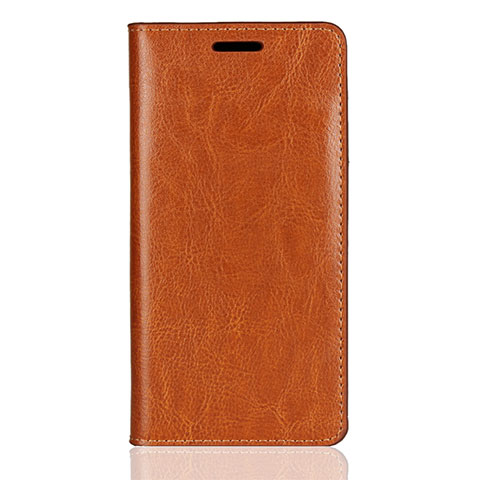 Custodia Portafoglio In Pelle Cover con Supporto L01 per Sony Xperia XZ2 Compact Arancione