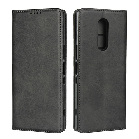 Custodia Portafoglio In Pelle Cover con Supporto L01 per Sony Xperia XZ4 Nero