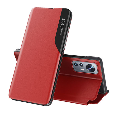 Custodia Portafoglio In Pelle Cover con Supporto L01 per Xiaomi Mi 12 Pro 5G Rosso