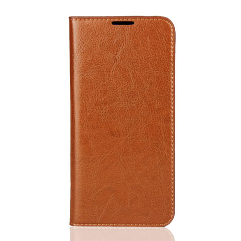 Custodia Portafoglio In Pelle Cover con Supporto L01 per Xiaomi Mi 9 Arancione