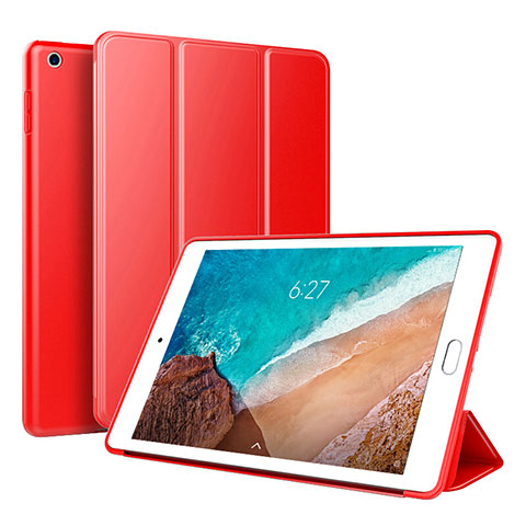 Custodia Portafoglio In Pelle Cover con Supporto L01 per Xiaomi Mi Pad 4 Plus 10.1 Rosso