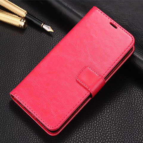Custodia Portafoglio In Pelle Cover con Supporto L01 per Xiaomi Redmi 8 Rosso