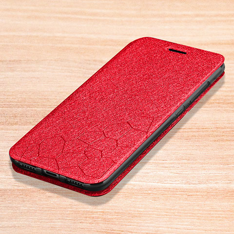 Custodia Portafoglio In Pelle Cover con Supporto L01 per Xiaomi Redmi Note 7 Rosso
