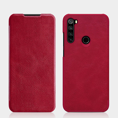 Custodia Portafoglio In Pelle Cover con Supporto L01 per Xiaomi Redmi Note 8T Rosso