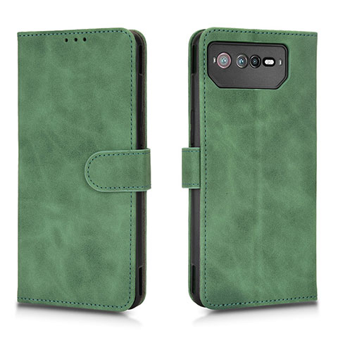 Custodia Portafoglio In Pelle Cover con Supporto L01Z per Asus ROG Phone 6 Pro Verde