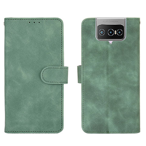 Custodia Portafoglio In Pelle Cover con Supporto L01Z per Asus Zenfone 7 ZS670KS Verde