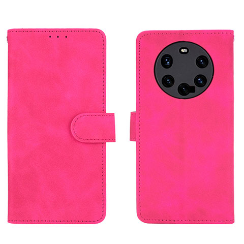 Custodia Portafoglio In Pelle Cover con Supporto L01Z per Huawei Mate 40 Pro+ Plus Rosa Caldo