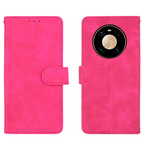 Custodia Portafoglio In Pelle Cover con Supporto L01Z per Huawei Mate 40 Pro Rosa Caldo
