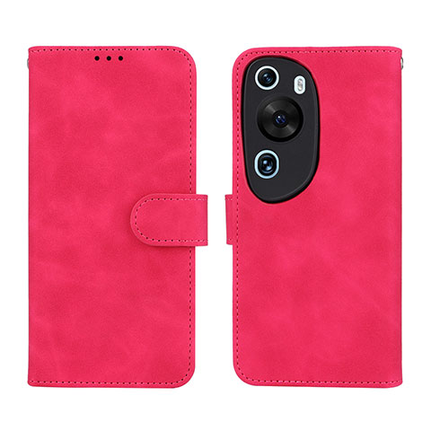 Custodia Portafoglio In Pelle Cover con Supporto L01Z per Huawei P60 Art Rosa Caldo