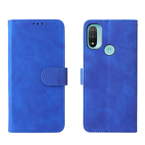 Custodia Portafoglio In Pelle Cover con Supporto L01Z per Motorola Moto E20 Blu
