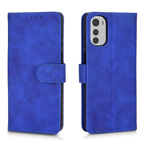 Custodia Portafoglio In Pelle Cover con Supporto L01Z per Motorola Moto E32 Blu