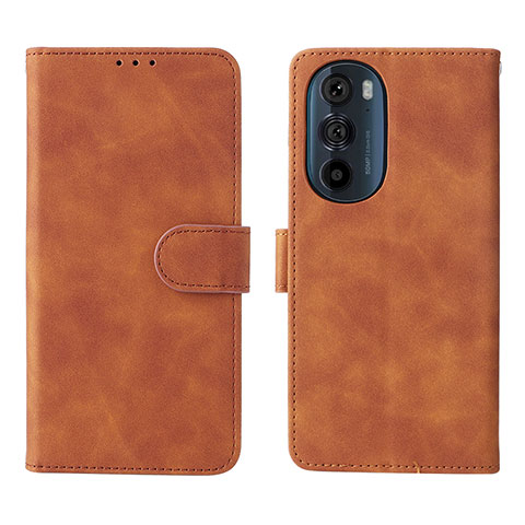 Custodia Portafoglio In Pelle Cover con Supporto L01Z per Motorola Moto Edge 30 Pro 5G Marrone