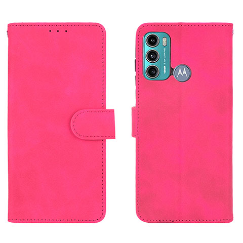 Custodia Portafoglio In Pelle Cover con Supporto L01Z per Motorola Moto G40 Fusion Rosa Caldo