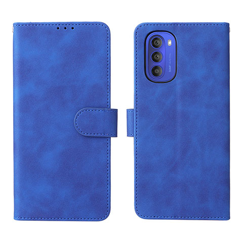 Custodia Portafoglio In Pelle Cover con Supporto L01Z per Motorola Moto G51 5G Blu