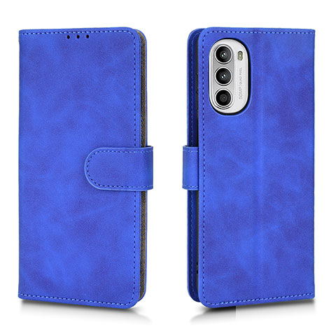 Custodia Portafoglio In Pelle Cover con Supporto L01Z per Motorola MOTO G52 Blu
