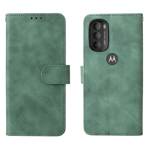Custodia Portafoglio In Pelle Cover con Supporto L01Z per Motorola Moto G71 5G Verde