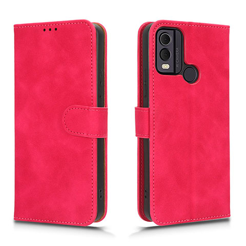 Custodia Portafoglio In Pelle Cover con Supporto L01Z per Nokia C22 Rosa Caldo