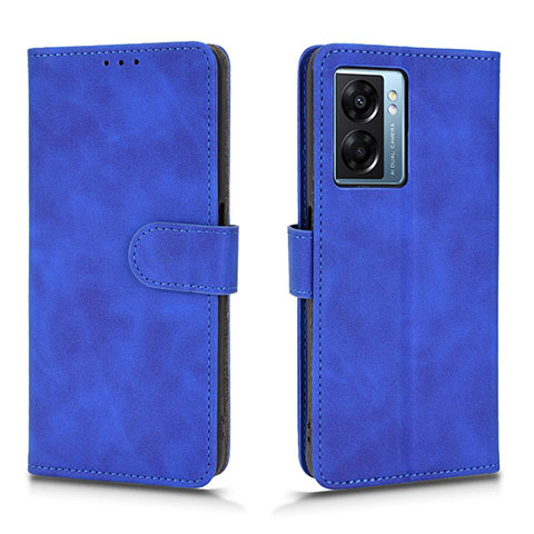 Custodia Portafoglio In Pelle Cover con Supporto L01Z per Oppo A57 5G Blu