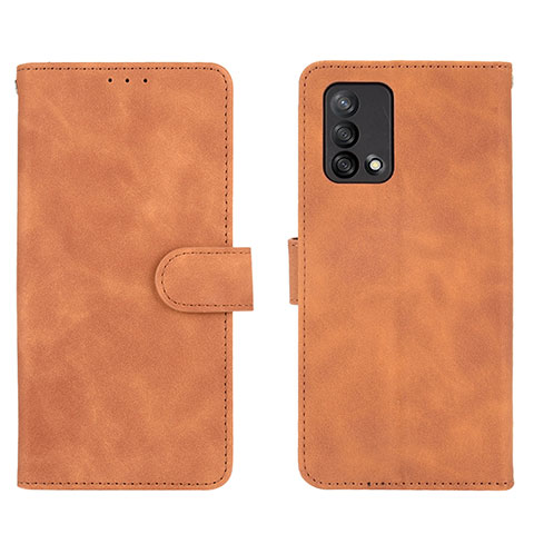 Custodia Portafoglio In Pelle Cover con Supporto L01Z per Oppo F19s Marrone